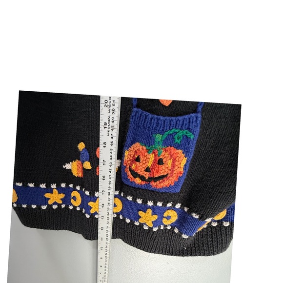 Marisa Christina II Halloween Vest 1X Knitted by Hand Bear Pumpkin novelty - Picture 7 of 11